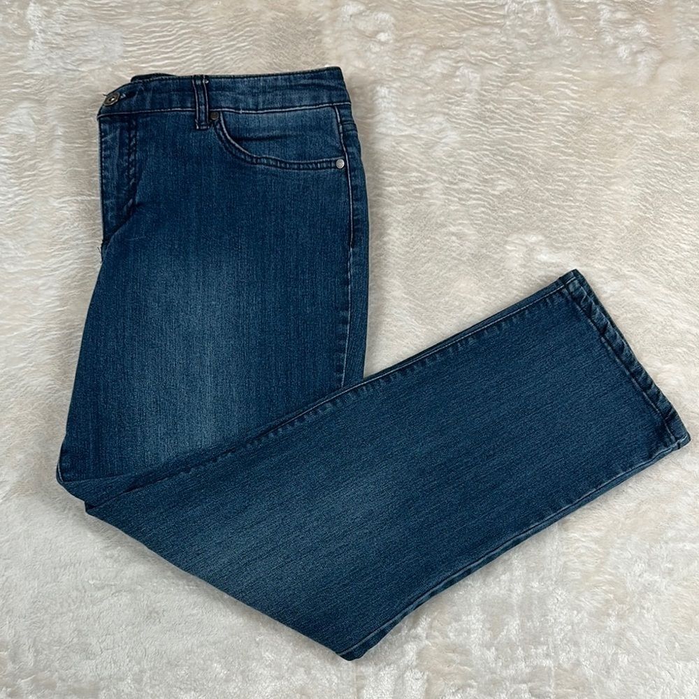 Bandolino Women's Mandie Straight Leg Jeans Dark Blue Size 14S 28L